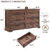 SinCiDo 6 Drawer Dresser for Bedroom, Farmhouse TV Stand with 6 Drawers, 52″ W Rustic Dresser Wood Chest of Drawers for Bedroom, Brown - 3 of 4