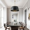 Modern Black and Gold Drum Chandelier, 8-Light Pendant Light Fixture for Dining Room or Entryway - 4 of 4