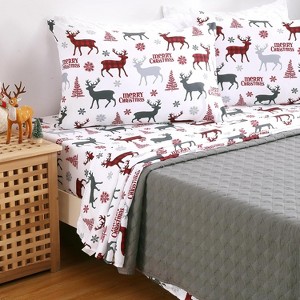 Christmas Duvet Cover, Soft Brushed Microfiber Comforter Cover Sets, Printed Holiday Theme Bedroom Decorative Bedding - 1 of 4