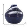 Sagebrook Home 5" Decorative Primeval Ceramic Vase - Contemporary Blue and White Flower Vase for Home, Office Decorative Accent - Easy Gift Idea - 2 of 4