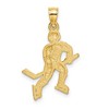 Black Bow Jewelry 14k Yellow Gold Satin & Diamond Cut Hockey Player Pendant, 17mm - 3 of 4
