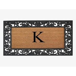 A1HC Natural Coir Monogrammed 23"X38", Anti‑Shed Treated Durable Doormat for Outdoor Entrance - 1 of 4