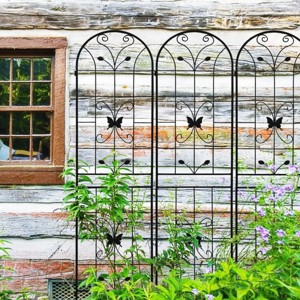 2 Pack Metal Garden Trellis, 86" X 40" Garden Trellis Modern For Climbing Plants Flower Support, Garden Trellis Climbing Plants-Cuddlewood - 1 of 4