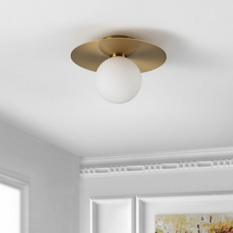 Finlay 12" Flush Mount - Painted Gold - Safavieh., 2 of 7