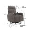 Rocking And Swivel Recliner,Upholstered Recliner Sofa Chair With Metal Legs And One Left Bag, Tall Back Lounge Chair Nursery Chair-Cuddlewood - 4 of 4