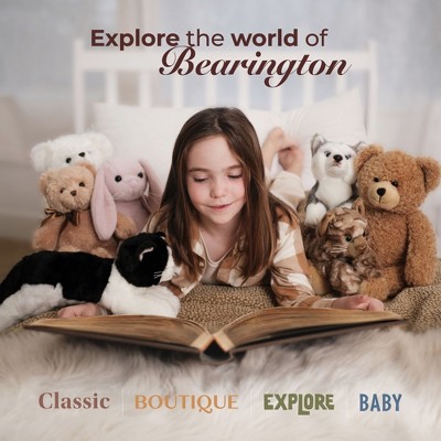 Bearington 12" White and Brown Plush Llama Stuffed Animal