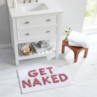 20" x 30" Novelty Tufted Bath Rug Get Naked Rose
