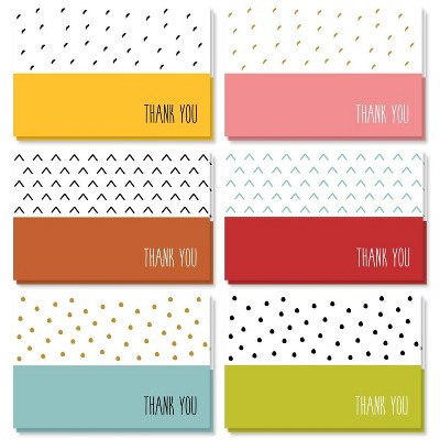 48 Pcs Thank You Cards Bulk Set, Bright Colorful Thank You Notes with Envelopes