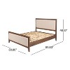 Christopher Knight Home Aura Acacia Wood Upholstered Bed Frame with Headboard and Footboard - 3 of 4
