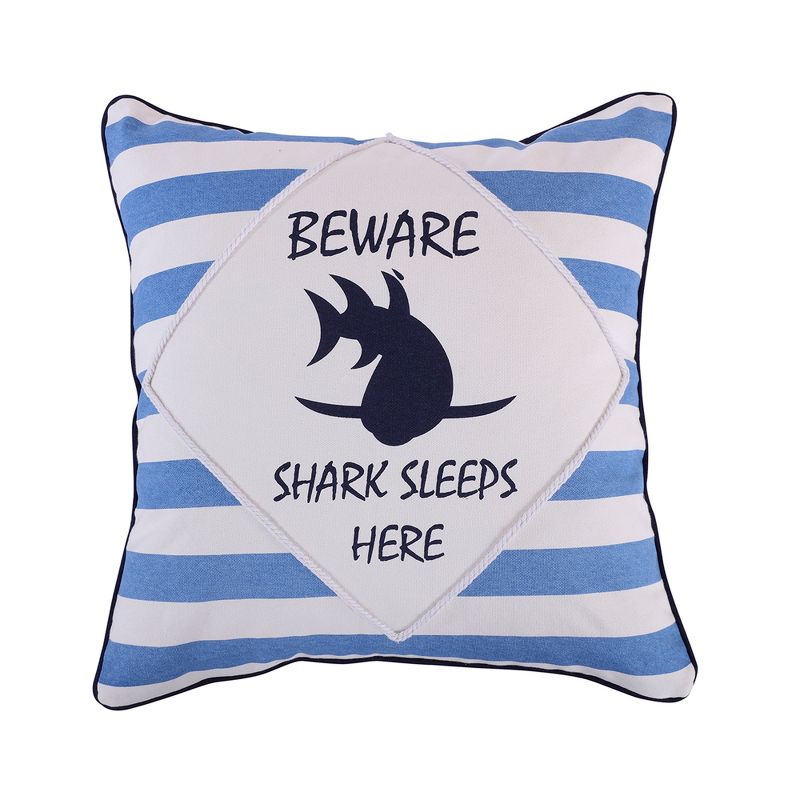Sammy Shark Beware Decorative Pillow - Levtex Home, 1 of 4
