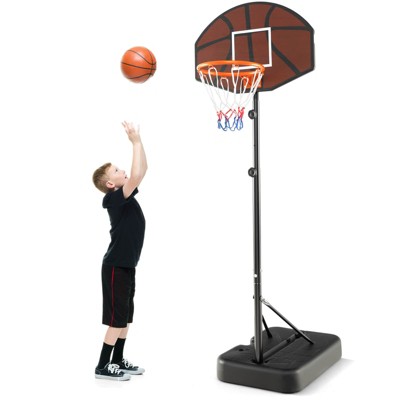 Safstar Basketball Hoop 5.6-6.5 FT Height Adjustable for Kids w/ Shatterproof Backboard