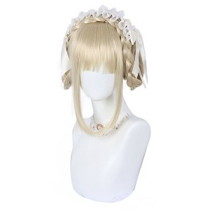 Unique Bargains Women's Wigs 39" Beige with Wig Cap - 1 of 4
