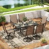 VisioGear Patio Accent Table Sets, 7-Piece Outdoor Table and Chairs Set, Patio Table with Umbrella Hole for Backyard, Brown, 21.7"*21.7"*40.2" - 4 of 4