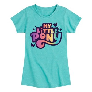 Girls' - My Little Pony - Rainbow Gradient Logo Fitted Short Sleeve Graphic T-Shirt - 1 of 4