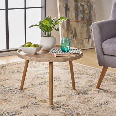 Gary Traditional Oak Finish Faux Wood Side Table