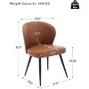 Acekool Dining Chairs Set of 4, Ergonomic Leather Upholstered Kitchen Chairs, Curved Back, Steel Legs, Easy-Clean, Beige or Brown - 2 of 4