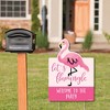 Big Dot of Happiness Pink Flamingo - Party Decorations - Tropical Summer Welcome Yard Sign - 2 of 4