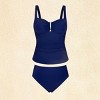Women's Ruched U-Wire Adjustable Straps 2PC Tankini Sets - Cupshe - 4 of 4