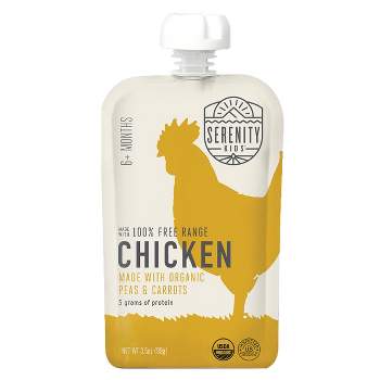 Serenity Kids Free Range Chicken with Organic Peas & Carrots Baby Meals, Clean Label Project Purity Award Winner - 3.5oz