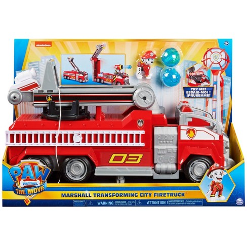 schaamte Ramkoers Minder dan Paw Patrol: The Movie Marshall Transforming City Fire Truck : Target