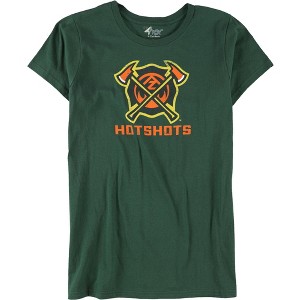 G-III Sports Womens Distressed Hotshots Logo Graphic T-Shirt - 1 of 2