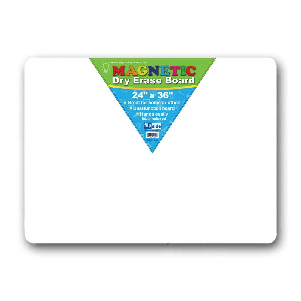 24" x 36" Magnetic Dry Erase Board - Flipside: Whiteboard, Plastic, Presentation, No Mounting