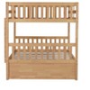VASIP Full Over Full Rubber Wood Bunk Bed with Trundle, Ladder and Guardrails, Convertible to 2 Full Size Beds, with Twin Size Trundle,White Oak - 4 of 4