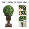 2PCS 24" Artificial Plant Topiary Ball with Pot, Topiary Balls Artificial Outdoor for Backyard, Balcony, Garden, Wedding, and Home Decor - 4 of 4