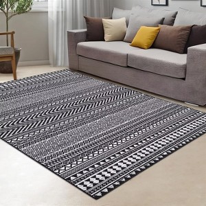 TROPOW Washable Area Rugs, Vintage Oriental Rug, Low Pile Stain Resistant Carpet with Non-Slip Backing, Stain Resistance Rug for Bedroom Dining Room - 1 of 4