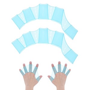 Unique Bargains Silicone Swimming Gloves Webbed Gloves Half-Finger Frog Type for Diving 2 Pairs - 1 of 4