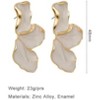Stainless Steel Flower Petal Dangle Earrings - Unique Statement Earrings for Women, Hypoallergenic Gift Jewelry - 2 of 4