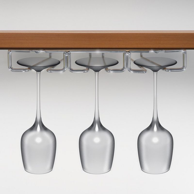 Sorbus Under Cabinet Wine Glass Rack and Stemware Holder - 3 Rows Holds up to 9 of Your Most Delicate Glassware, 2 of 6