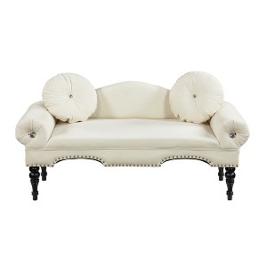 54in Width Modern Velvet Upholstered Loveseat Sofa Accent Bedside Entryway Bench Small Sofa 2 Seater Couch Settee for Living Room Bedroom - 1 of 1