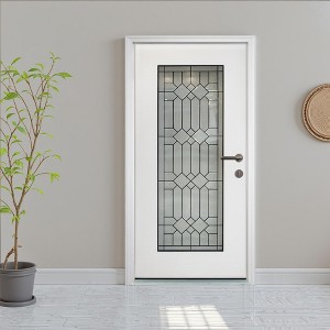 Wooakway 36"W*80"H Exterior Frosted Glass Prehung Front Entry Door Primed Interior Fiberglass Entrance Door - 1 of 4