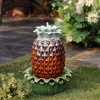 LuxenHome 17" Tabletop Ceramic Water Fountain, Pineapple Indoor and Outdoor Waterfall Fountains for Patio, Garden Decor Brown - 3 of 4