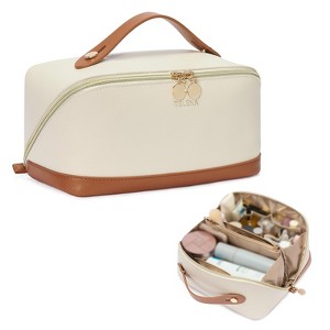 Generic Leather make up bag Large Capacity travel makeup bag - 1 of 4