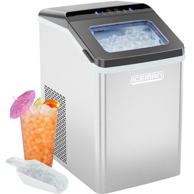 ICEMAN Pebble Countertop Ice Maker with Ice Scoop and Basket ...