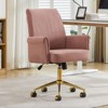 RISOKEYS Ergonomic Desk Chair - Swivel Stripes Velvet Task Chair with Adjustable Height, Wheels & Golden Base for Home Office,Bedroom,Study - 2 of 4