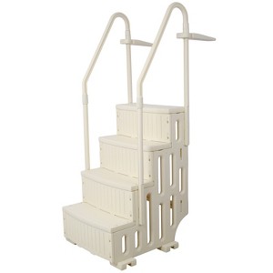 VisioGear Pool Ladders, Pool Ladder with 4 Safety Step, Above Ground Pools Stair with Handrails, White, 33.50"*27.50"*78" - 1 of 4