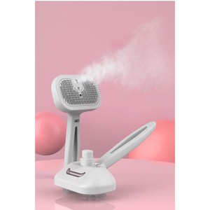 BABYYER Pet Steam Brush, Steam Brush with Release Button, for Self-Cleaning Pet Spray Hair Removal Comb of All Long Haired and Short Haired pets - 1 of 4