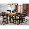 HomeStock 7-Piece Rectangle Black and Cherry Finish Solid Wood Top Dining Table with 6-Chairs - 2 of 4