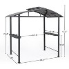 Aoodor 8 x 5 ft. BBQ Grill Gazebo Shelter, Dark Gray Steel Frame and Brown Double-Tier Polycarbonate Top Canopy - 3 of 4