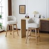 43"H Swivel Bar Stools Set of 2, Upholstered Accent Bar Height Chairs with Backrest, Footrest -ModernLuxe - 2 of 4