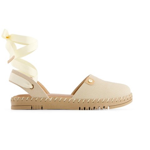 Обувь Andrea Women's Textile Ribbon Lace Flats 65286 Beige 8
