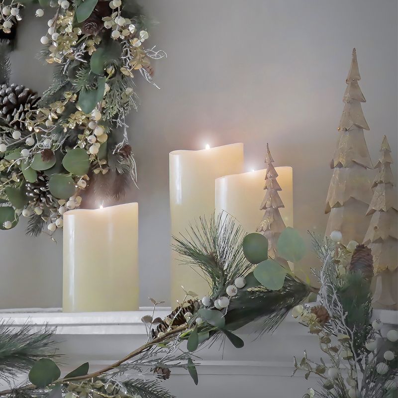 6" HGTV Real Motion Flameless Ivory Candle Warm White Light - National Tree Company, 4 of 5