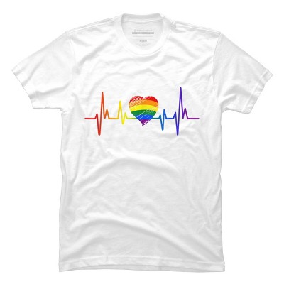 Adult Design By Humans Pride Heartbeat Heart Love By KangThien T-Shirt