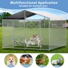 7.5'x7.5' Heavy-Duty Outdoor Dog Kennel with Roof, Secure Lock, 2 Rotating Bowls, Large Metal Pet or Chicken Coop - Nertpow - 3 of 4