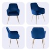 KTMBDW Set of 2 Dining Chairs with Back, Velvet Upholstered Modern Accent Chairs with Metal Legs for Dining Room - 4 of 4