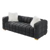 NicBex 82.67 Inch Linen Upholstered Couch,3-Seater Sofa with 2 Pillows for Living Room,Office,Apartment - 3 of 4