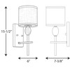 Progress Lighting, Status Collection, 1-Light Wall Sconce, Polished Chrome, Off-White Fabric Shade - 3 of 3